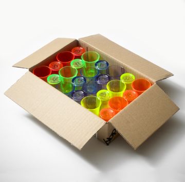 25ml Coloured/Neon Shot Glass Reusable - Assorted Colours CE