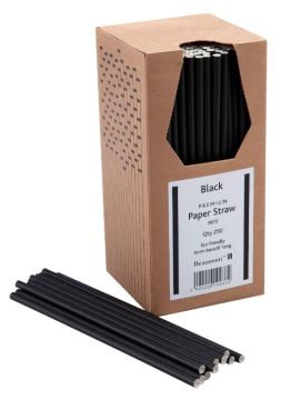 Paper Straws 8" in Black
