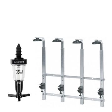 4 Bottle Wall Bar 70cl/1 litre with 4 x 35ml measures