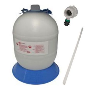 15 litre Dumpy Beer Line Cleaning Bottle with Key Keg Cap & Tube