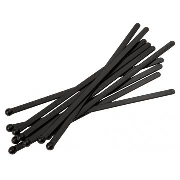 6" Black Flat Ball Stirrers - Pack 100