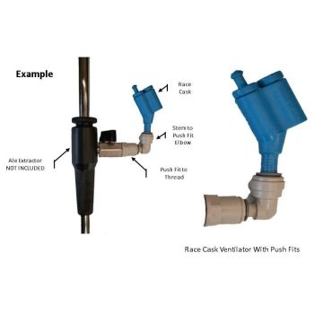 Race Cask Ventilator For Ale Extractor - With Push Fits