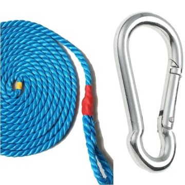 10mtr Barrel Rope With Loop  + Carbine Hook 