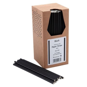 Paper Straws 8" in Black