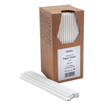 Paper Straws 8" in White