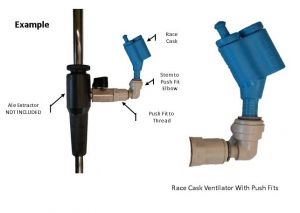 Race Cask Ventilator For Ale Extractor - With Push Fits