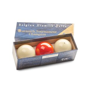 Aramith Tournament Champion Billard Balls - White, Red, White Spot